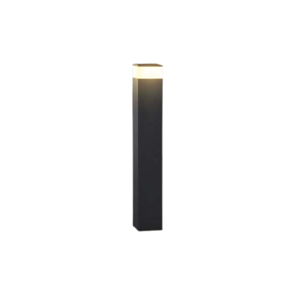 Black rectangular solar garden bollard light by BROKLEN – view 7