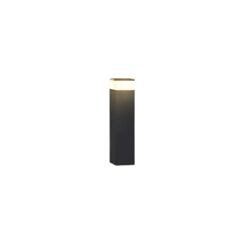 Black rectangular solar garden bollard light by BROKLEN – view 8