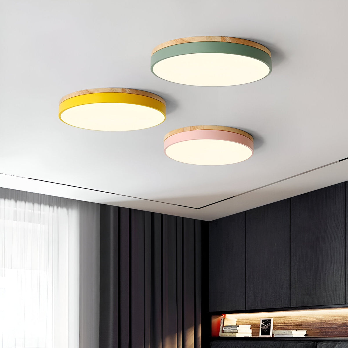Nordic minimalist wood and metal LED ceiling light by BROKLEN – view 17