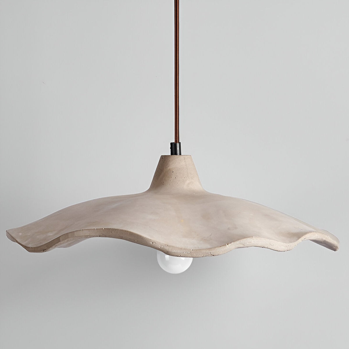 Flower-shaped cement pendant light – wabi-sabi ceiling light by BROKLEN – view 16