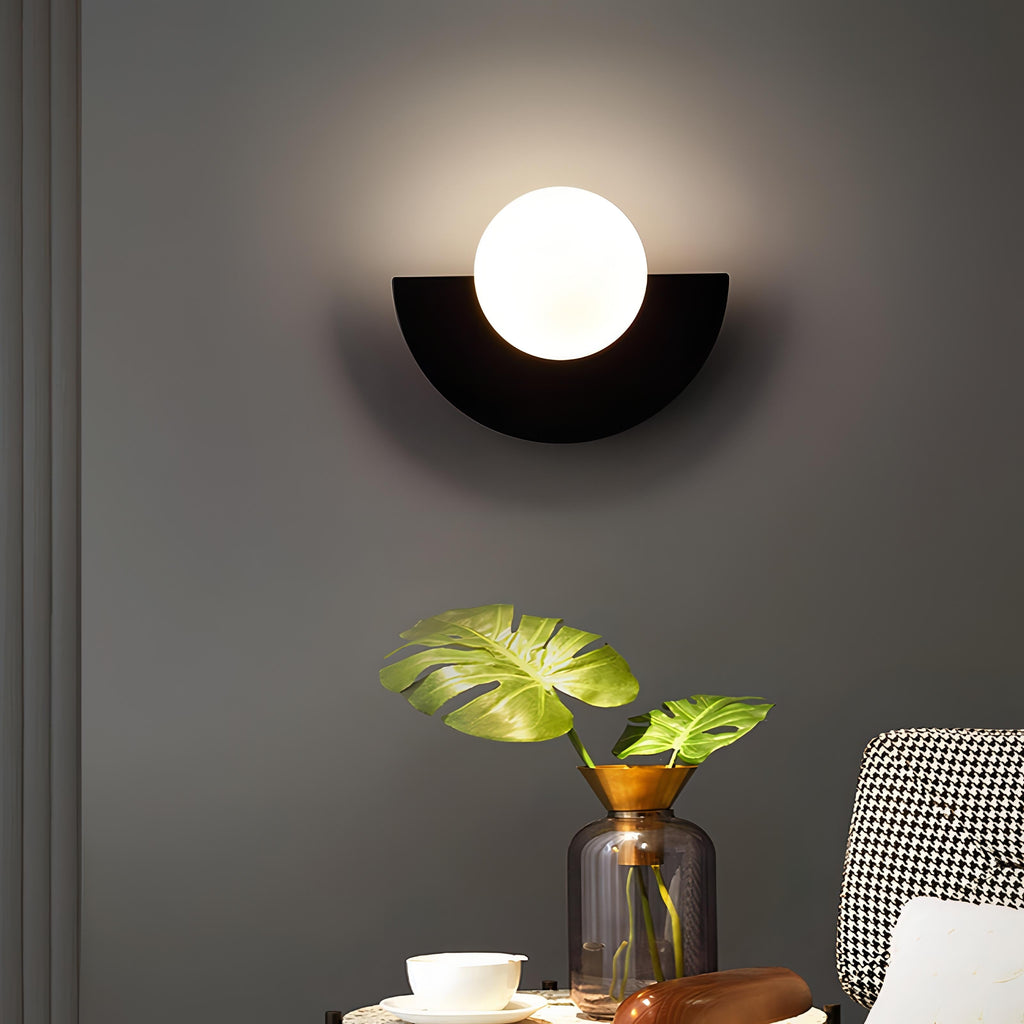 Nordic semi-round LED wall sconce in six colours by BROKLEN – view 12