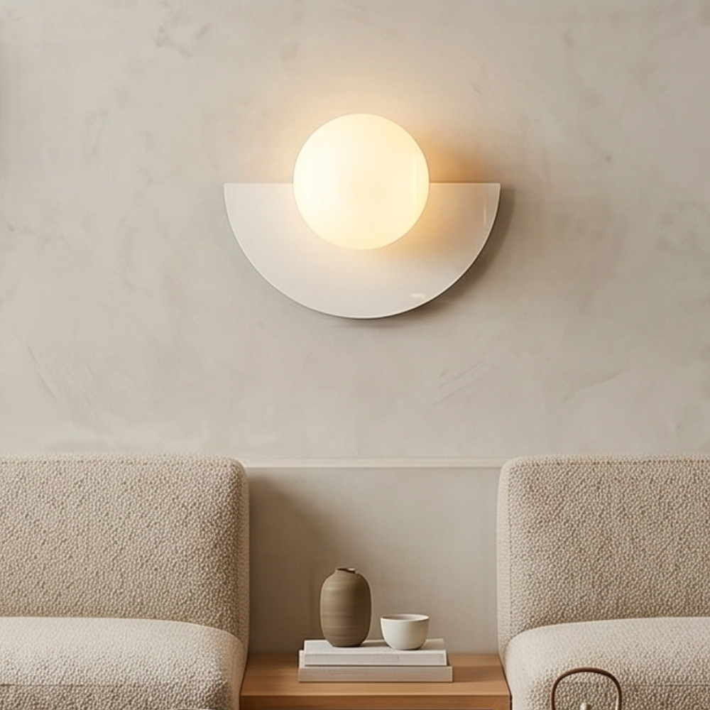 Nordic semi-round LED wall sconce in six colours by BROKLEN