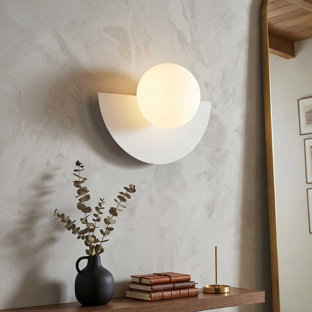Nordic semi-round LED wall sconce in six colours by BROKLEN – view 10