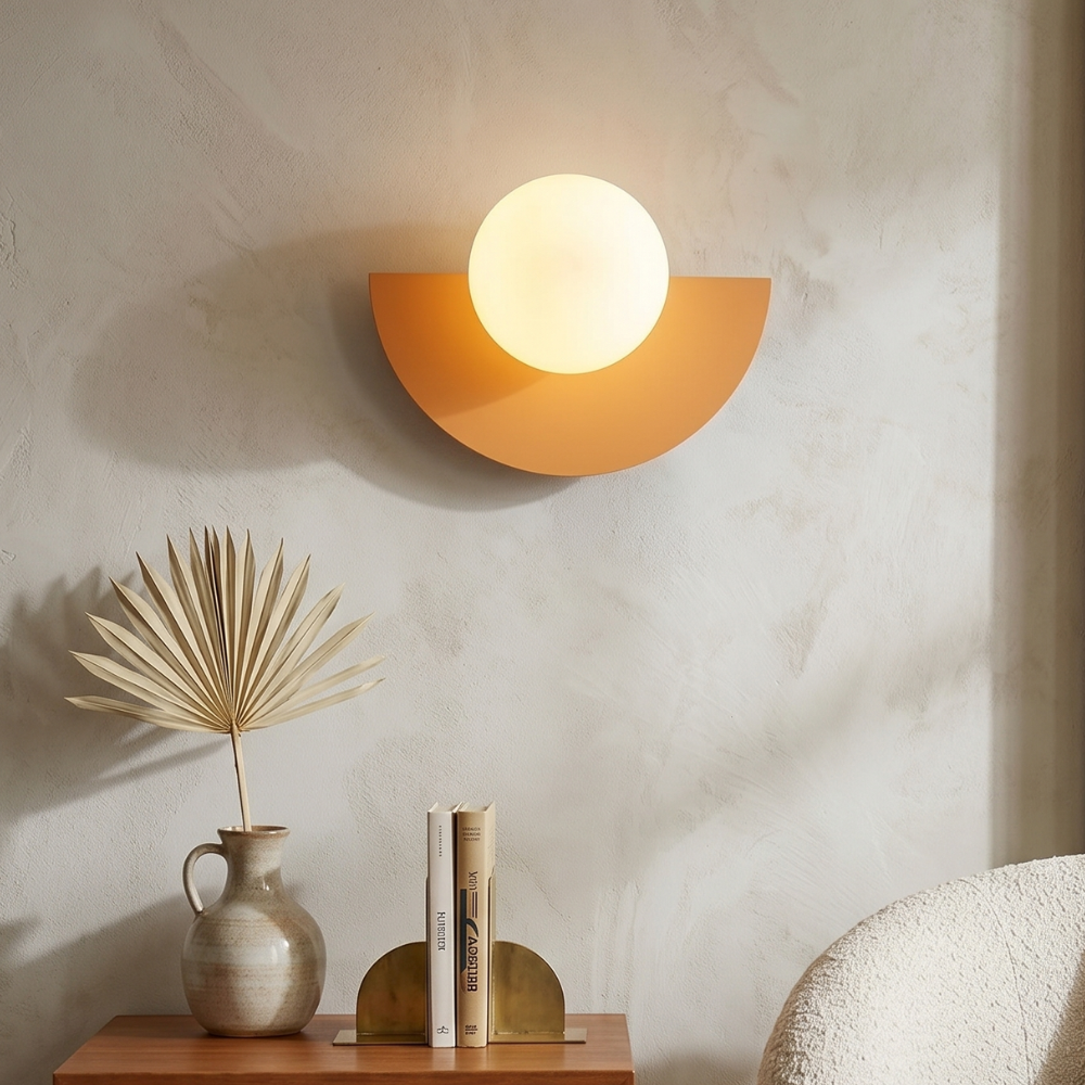 Nordic semi-round LED wall sconce in six colours by BROKLEN – view 8