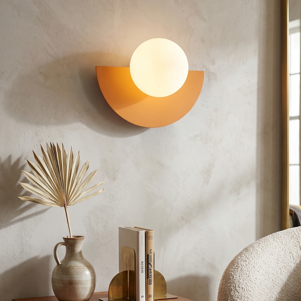 Nordic semi-round LED wall sconce in six colours by BROKLEN – view 9