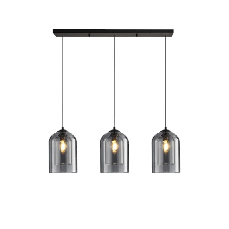 Smoked and amber glass dome pendant light by BROKLEN – view 9