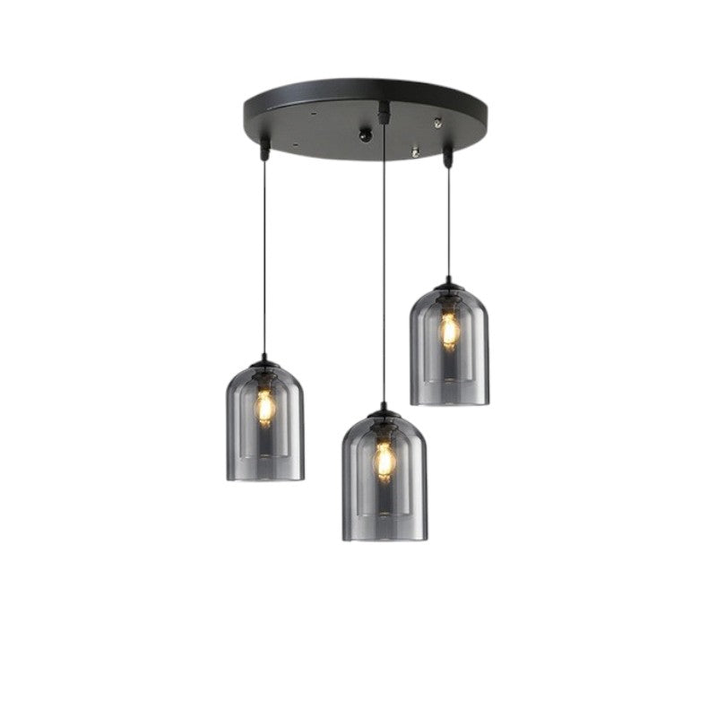 Smoked and amber glass dome pendant light by BROKLEN – view 10