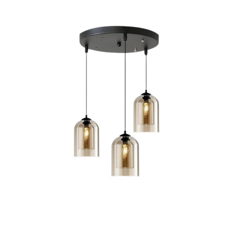 Smoked and amber glass dome pendant light by BROKLEN – view 8