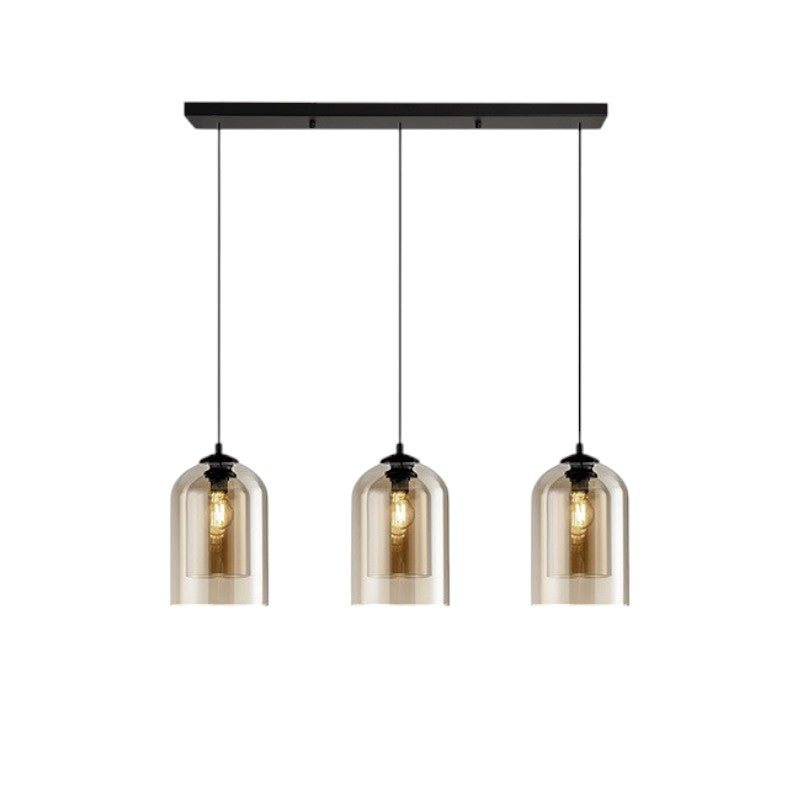 Smoked and amber glass dome pendant light by BROKLEN – view 11