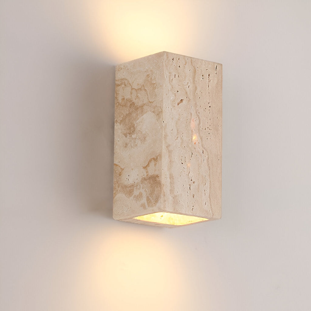 Japandi travertine up and down wall light for indoor and outdoor use by BROKLEN – view 7