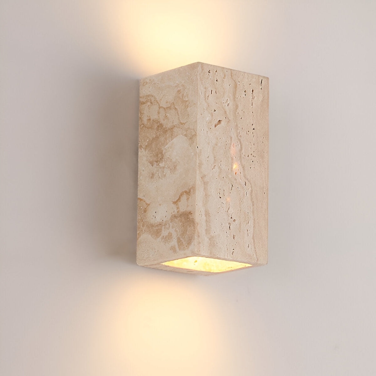 Japandi travertine up and down wall light for indoor and outdoor use by BROKLEN – view 7