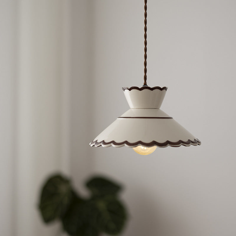 Vintage ceramic pendant light – country style hanging light by BROKLEN – view 7