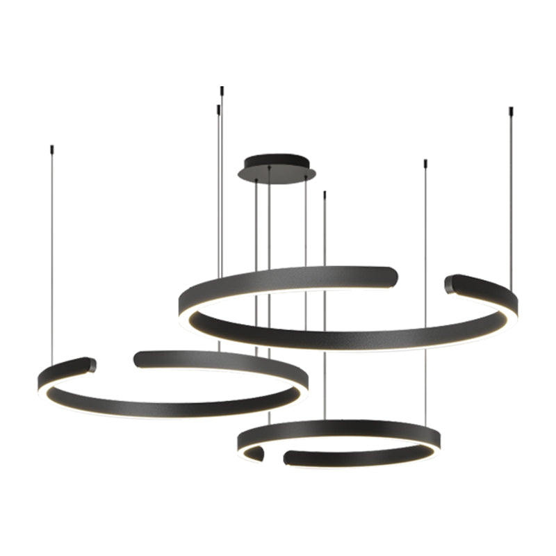Modern 3-ring circular LED pendant light by BROKLEN – view 6
