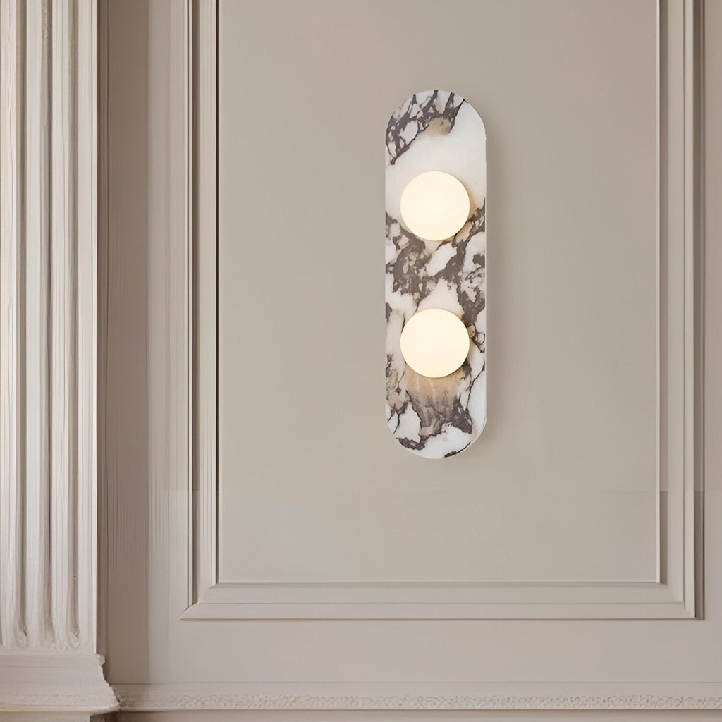 Marble wall light with round light points – Japandi wall sconce by BROKLEN – view 5