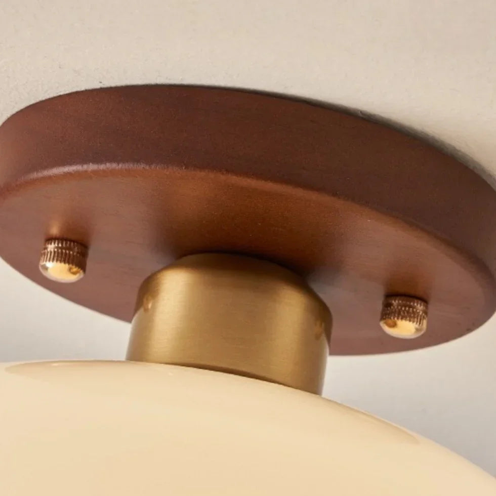 French Bauhaus ceiling light with opal glass shade by BROKLEN – view 8