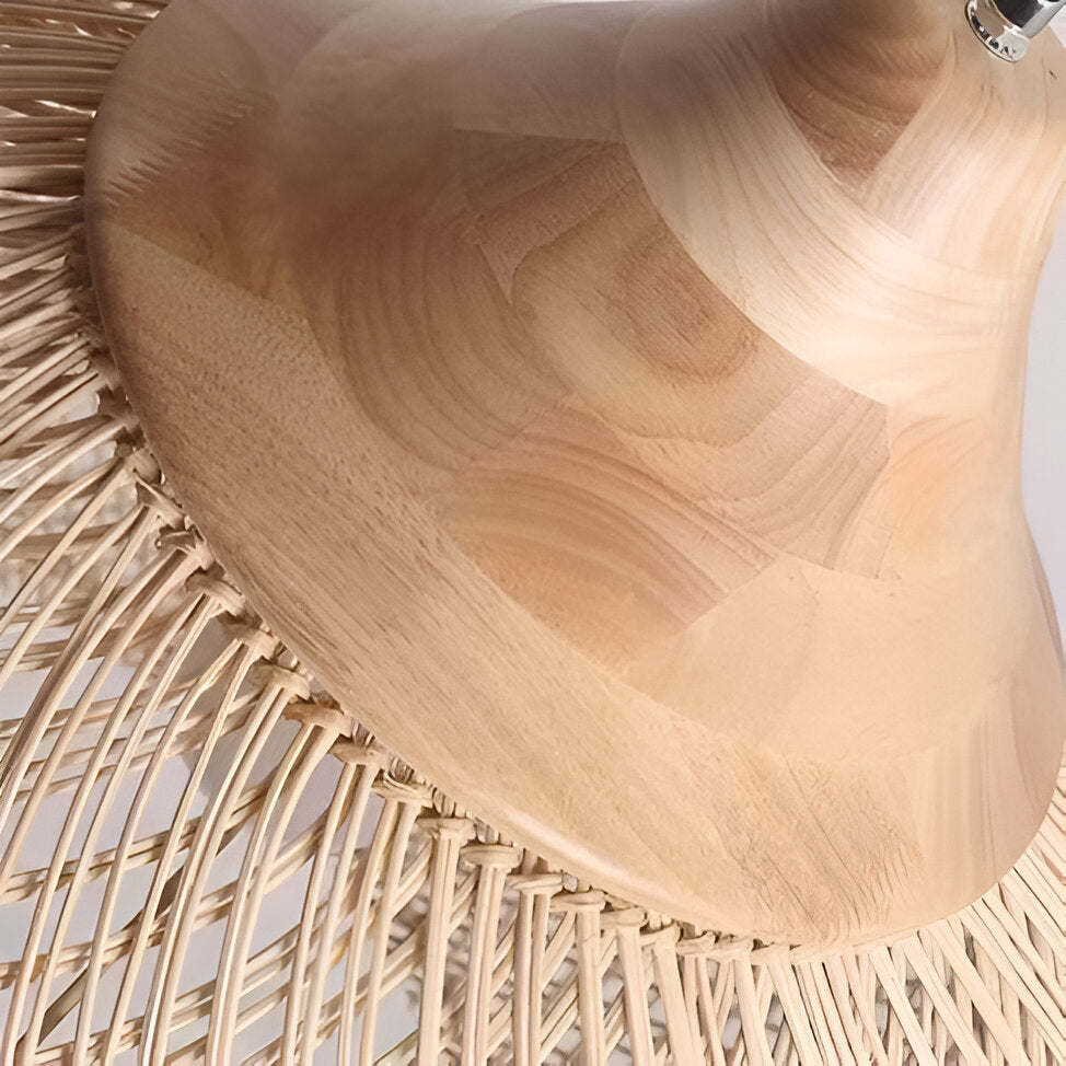 Retro bohemian black rattan pendant light by BROKLEN – view 14