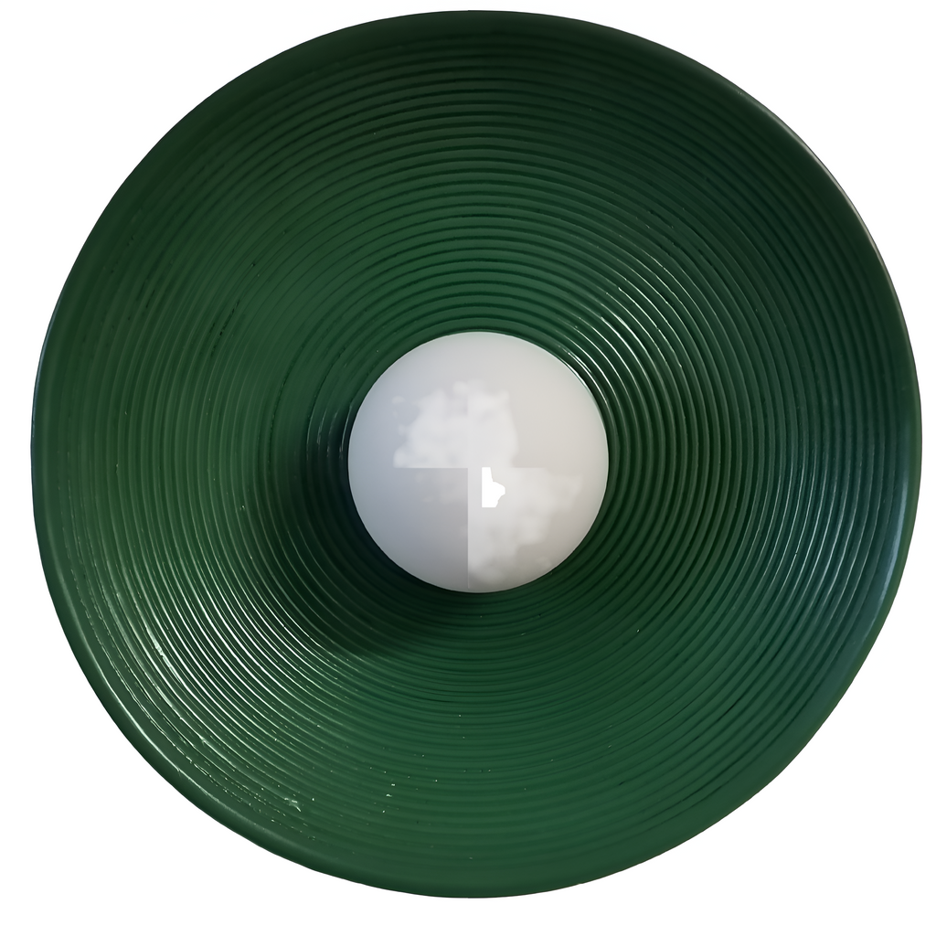 Retro Japandi round resin wall light with concentric rings by BROKLEN – view 4