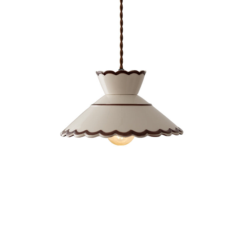 Vintage ceramic pendant light – country style hanging light by BROKLEN