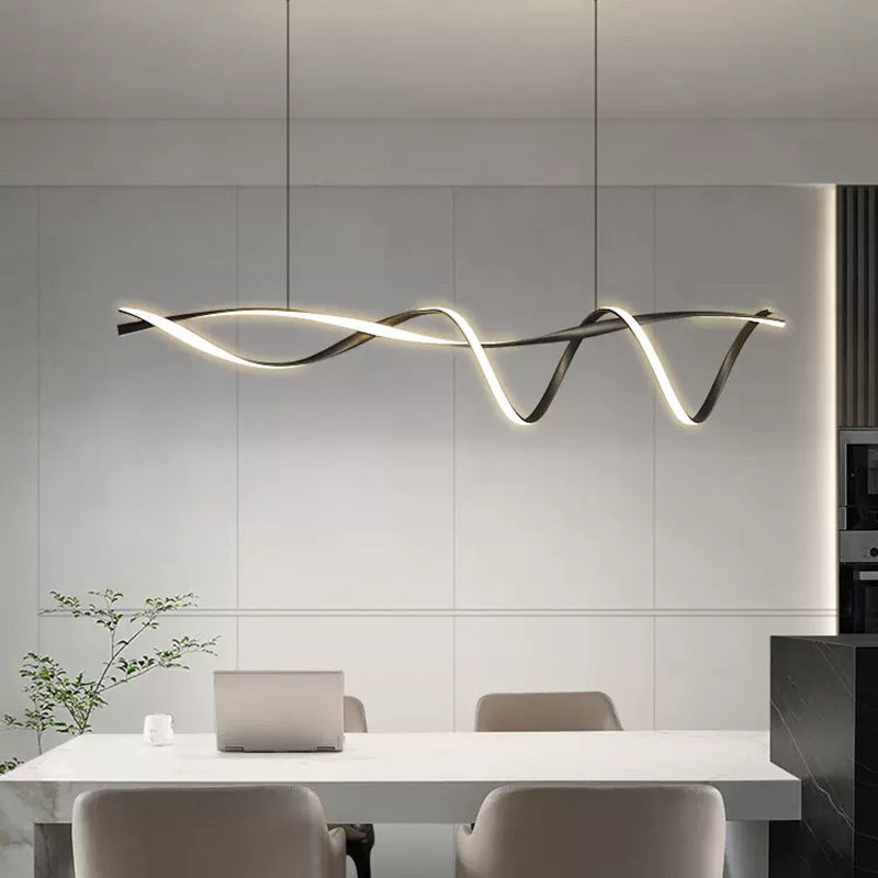 Scandinavian linear LED dining table pendant light by BROKLEN – view 5