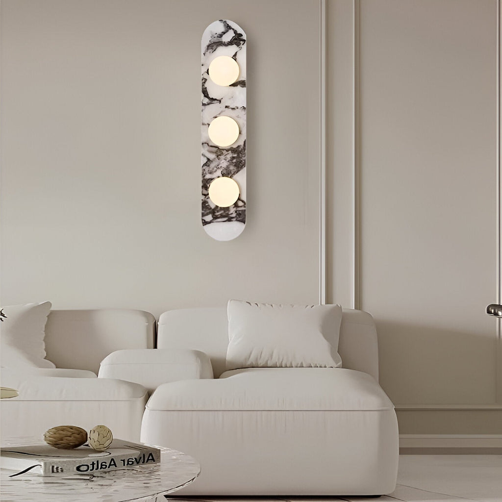 Marble wall light with round light points – Japandi wall sconce by BROKLEN – view 6