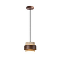 Japandi travertine and walnut pendant light by BROKLEN