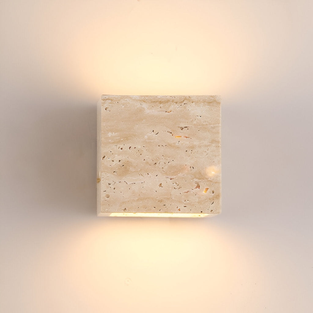 Japandi travertine up and down wall light for indoor and outdoor use by BROKLEN – view 8