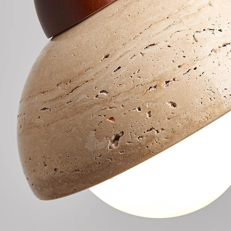 Modern mushroom stone pendant light by BROKLEN – view 4