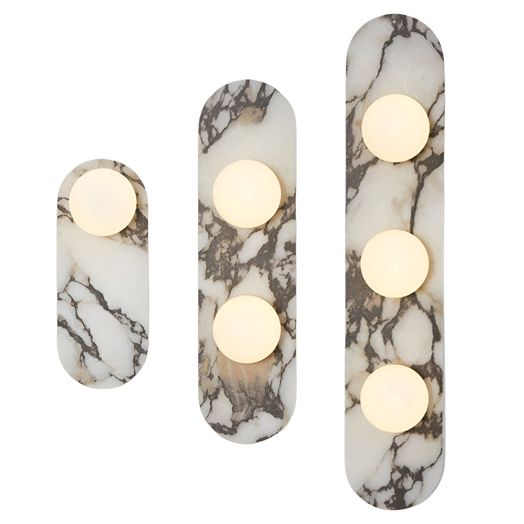 Marble wall light with round light points – Japandi wall sconce by BROKLEN – view 7