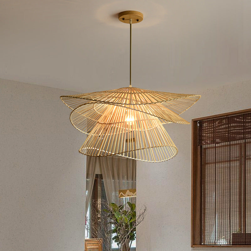 Organic woven rattan pendant light by BROKLEN – view 3