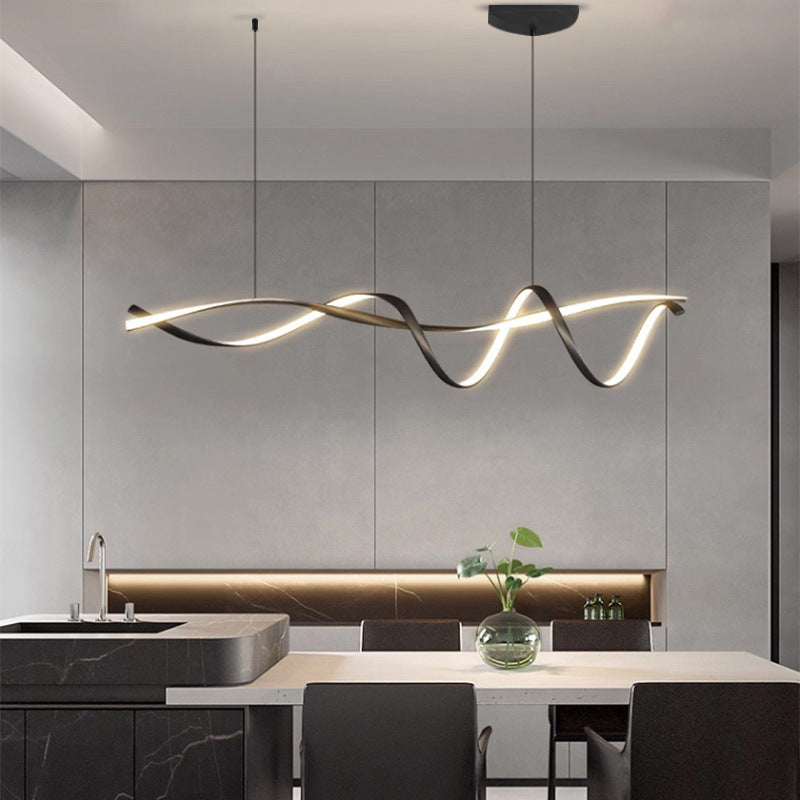 Scandinavian linear LED dining table pendant light by BROKLEN – view 6