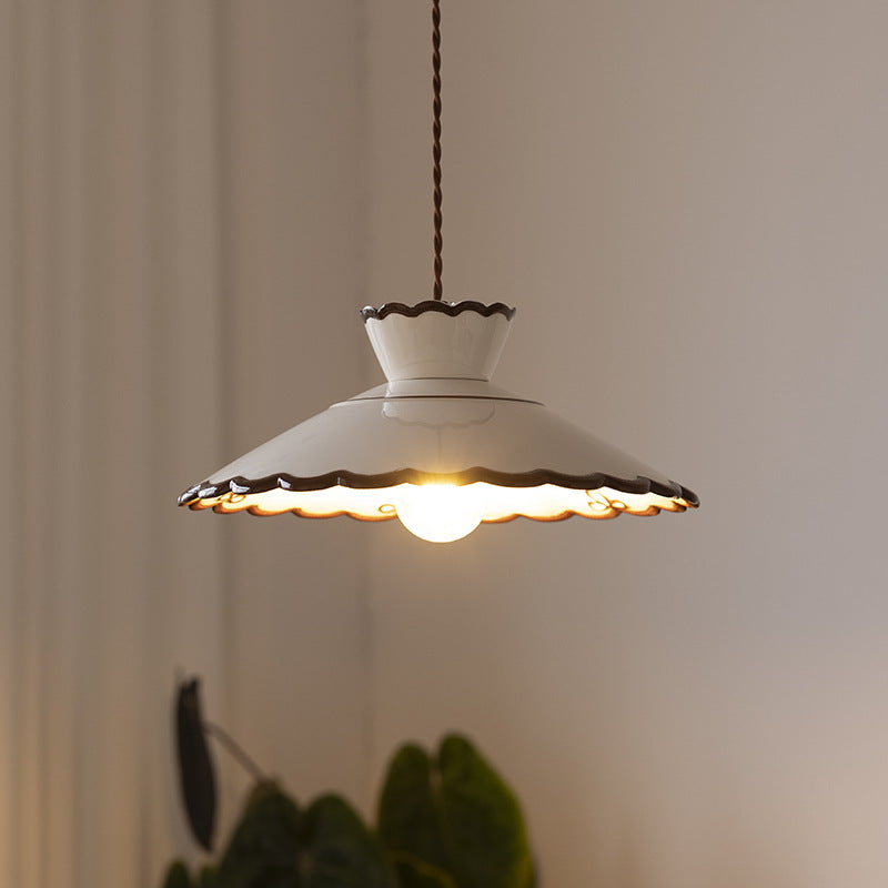 Vintage ceramic pendant light – country style hanging light by BROKLEN – view 2