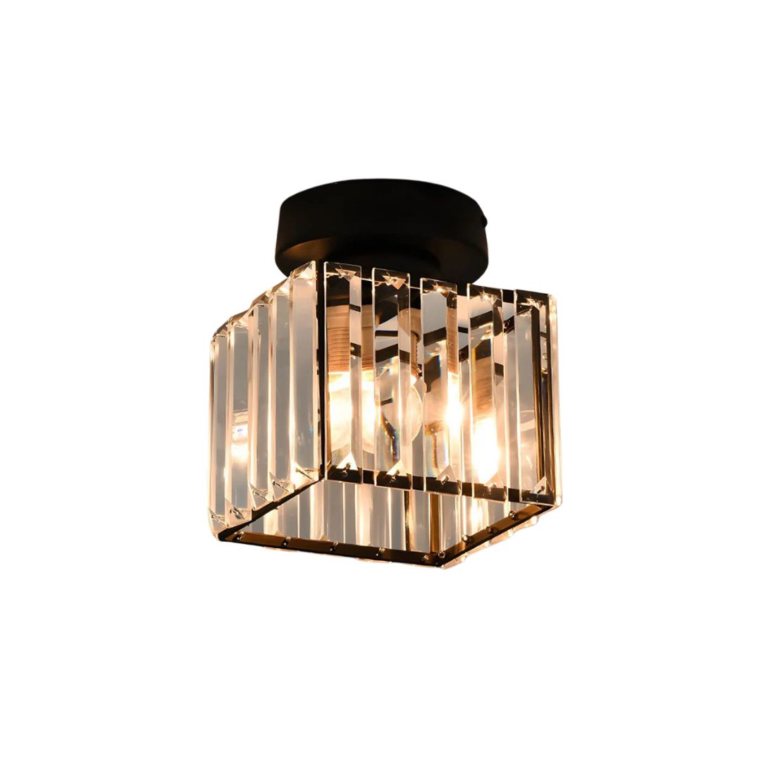 Crystal ceiling spotlight with E27 fitting – square and round light fixture by BROKLEN