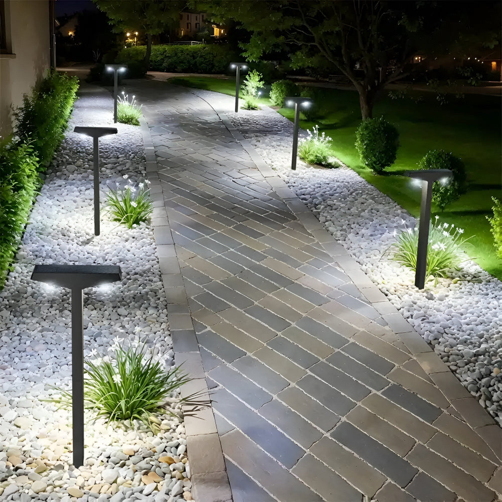 Modern solar T-post LED pathway lights by BROKLEN – view 2