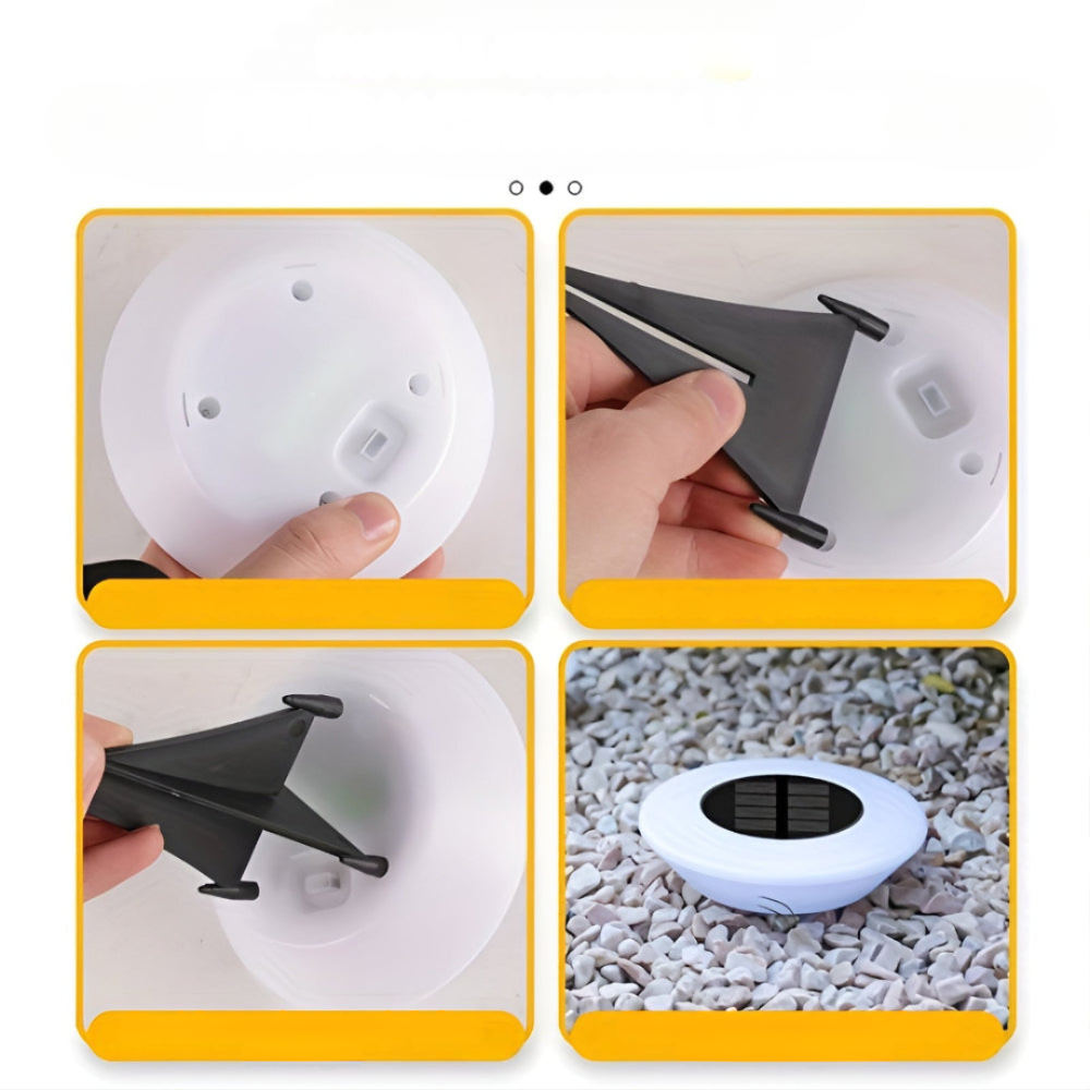 Outdoor solar ground lamp with warm white glow by BROKLEN – view 4