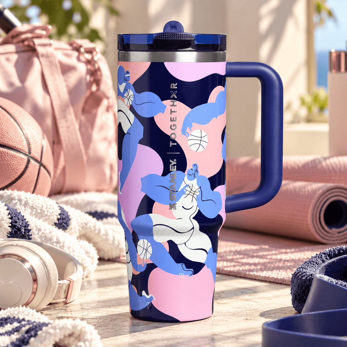 Women's Sports Power Tumbler - navy insulated tumbler, view 2