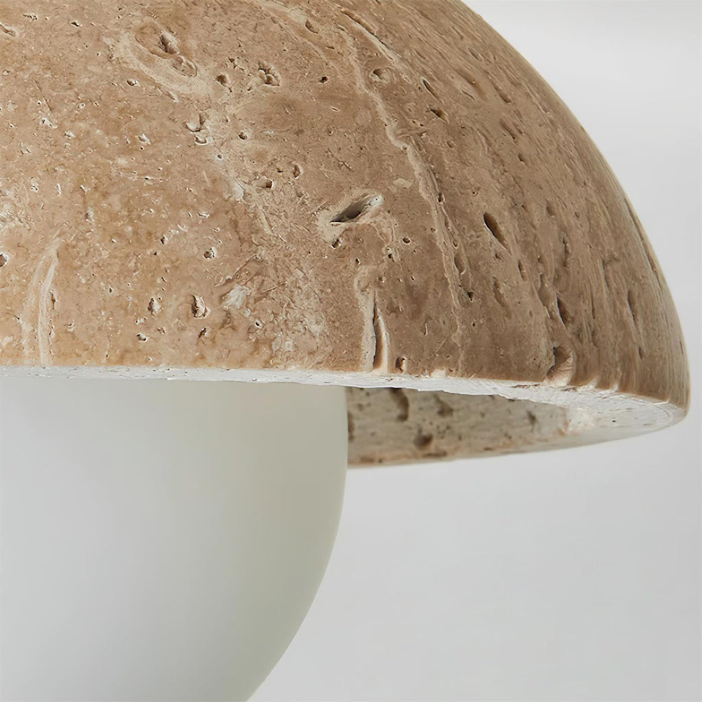 Travertine ceiling spotlight with white glass globe – E27 by BROKLEN – view 6
