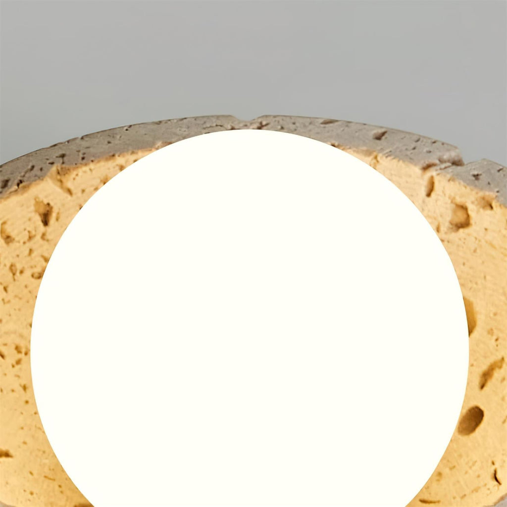 Travertine ceiling spotlight with white glass globe – E27 by BROKLEN – view 7