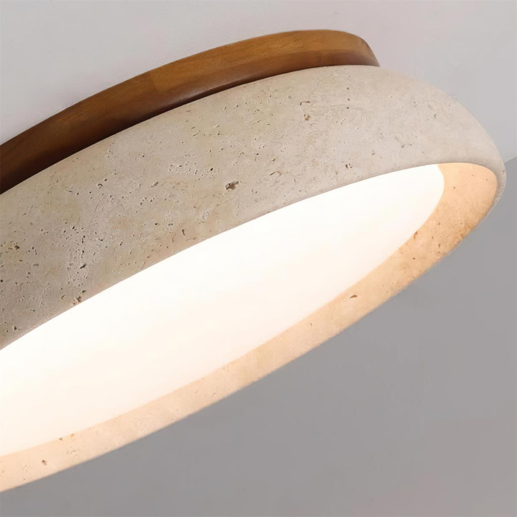 Travertine LED ceiling light – Japandi flush mount by BROKLEN – view 9