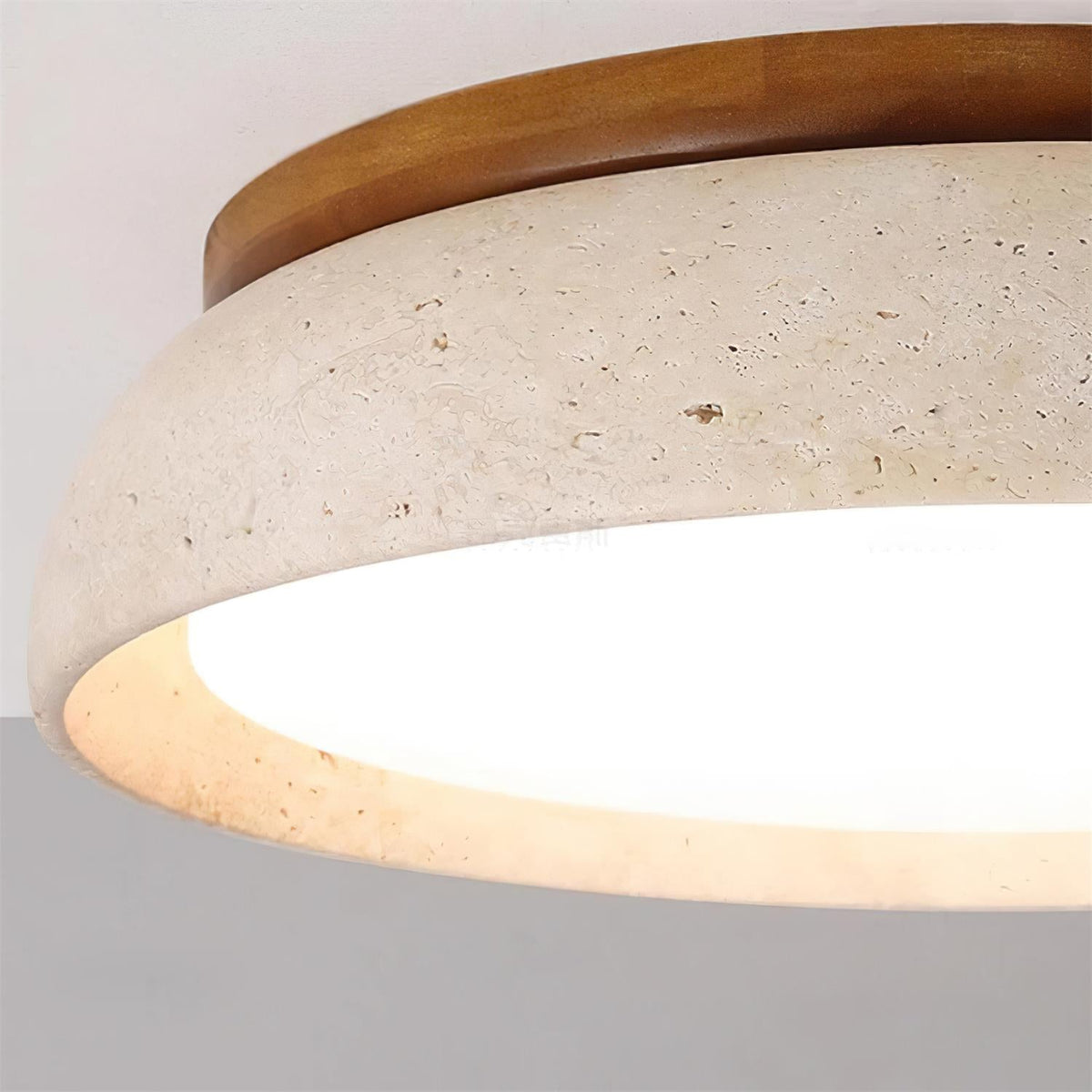 Travertine LED ceiling light – Japandi flush mount by BROKLEN – view 8