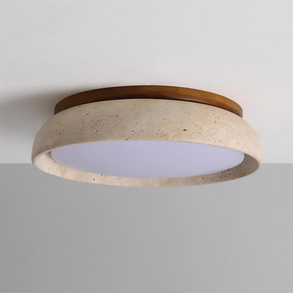 Travertine LED ceiling light – Japandi flush mount by BROKLEN – view 7