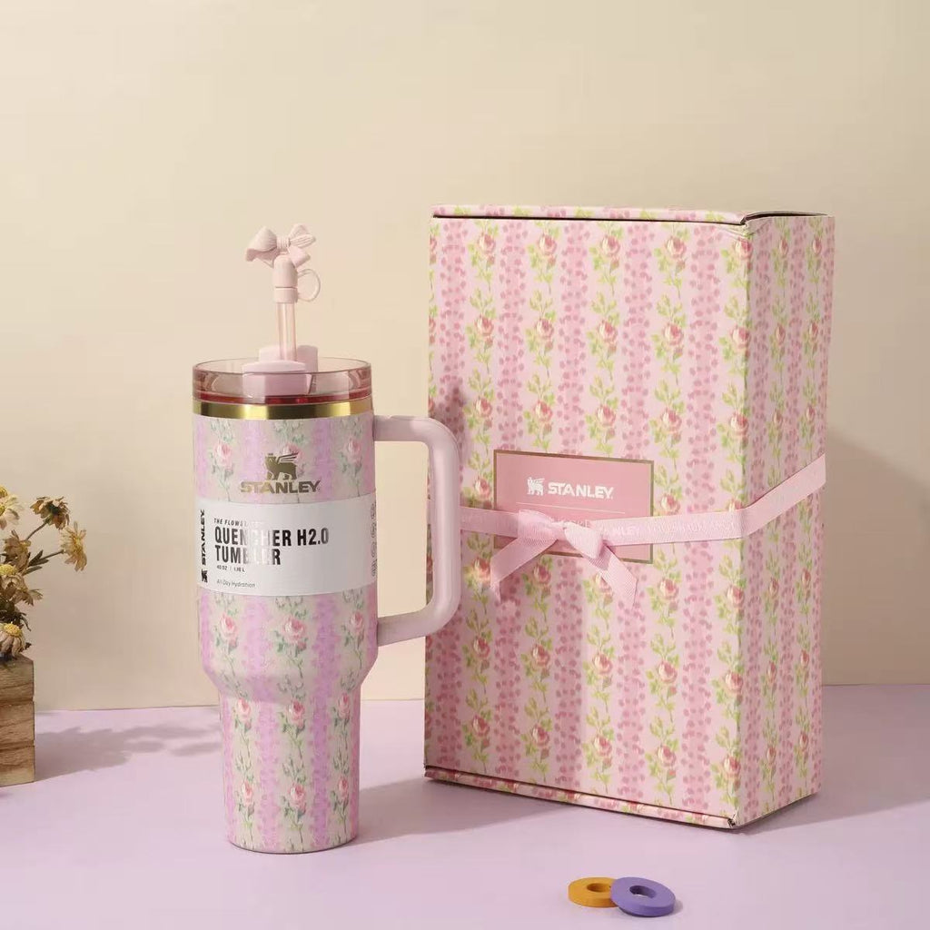 Stanley x LoveShackFancy Blush Lilac Floral Tumbler