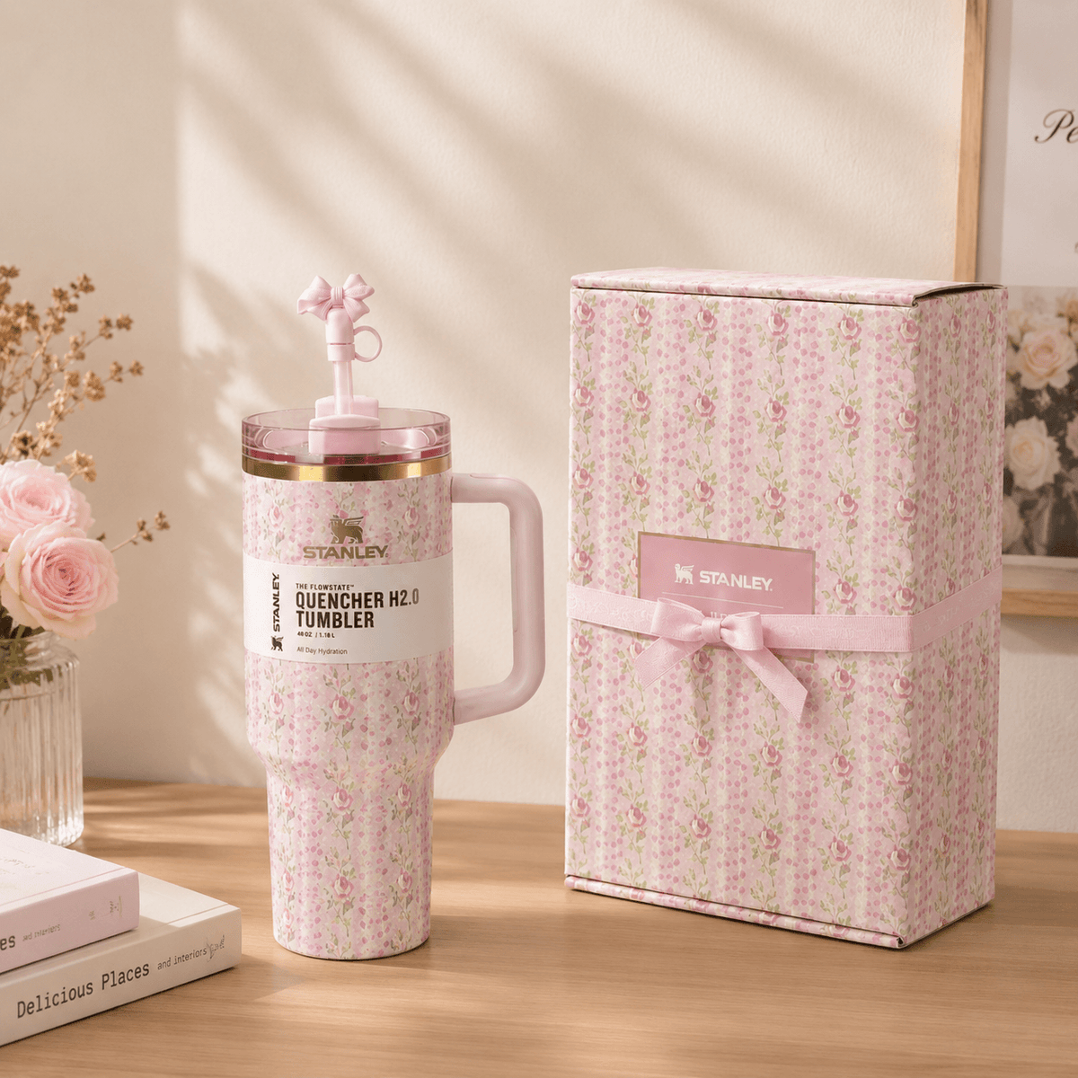 Stanley x LoveShackFancy Blush Lilac Floral Tumbler