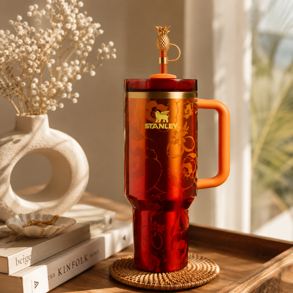 Sunset Bloom Tumbler - tropical floral tumbler, view 3