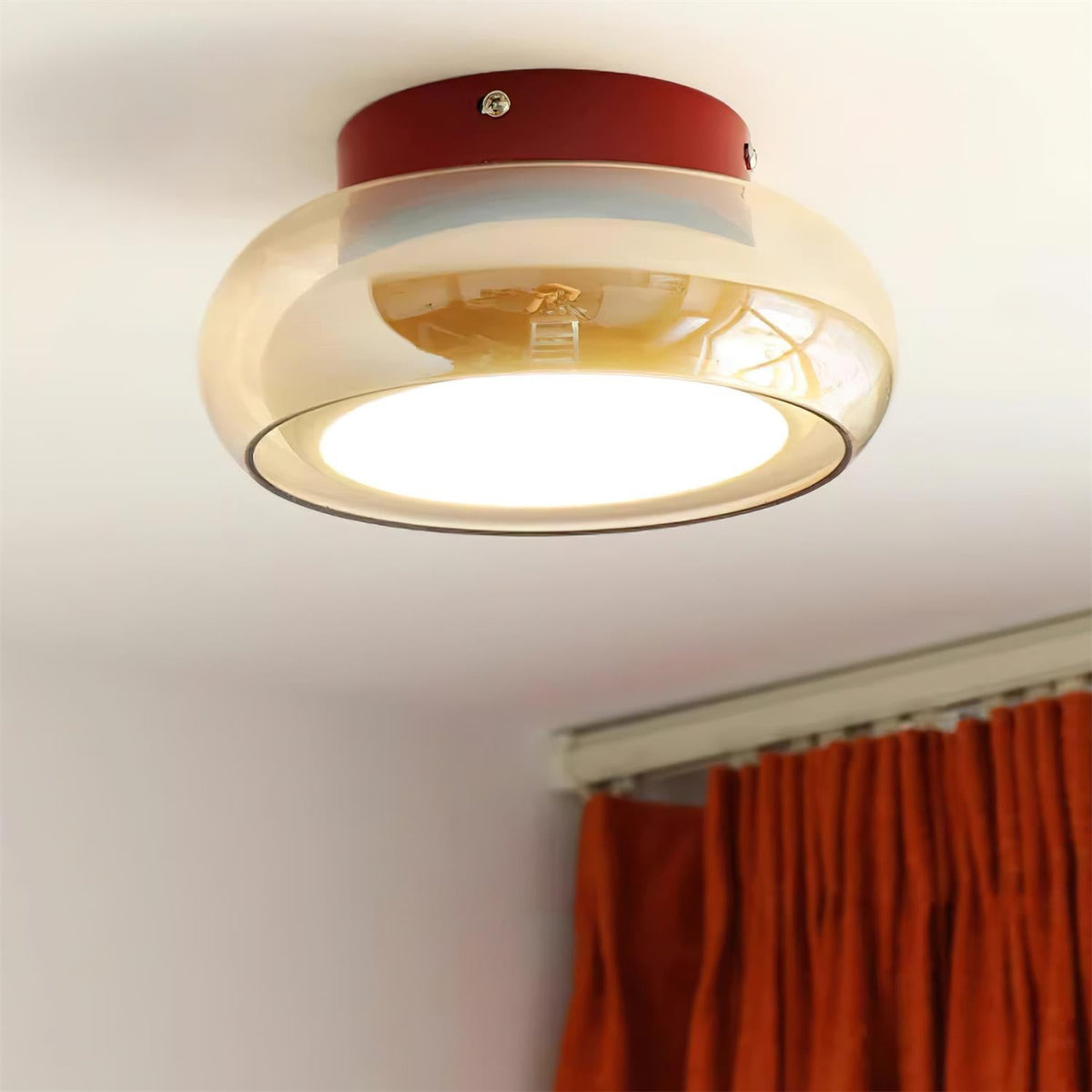 Retro tinted glass flush mount LED ceiling light by BROKLEN – view 2