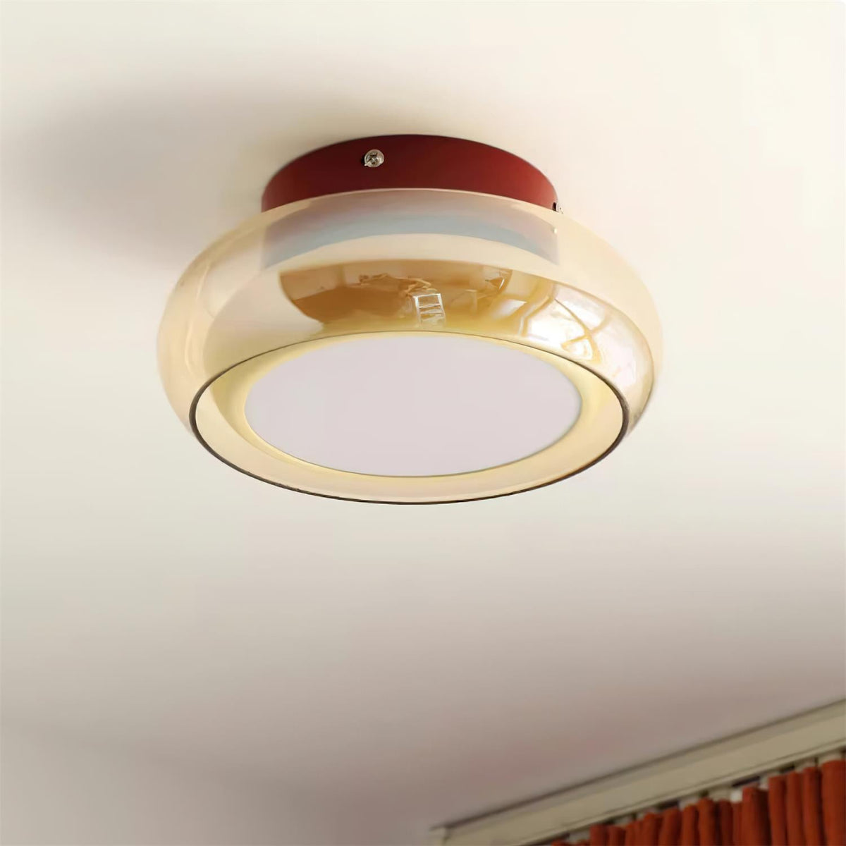 Retro tinted glass flush mount LED ceiling light by BROKLEN – view 5