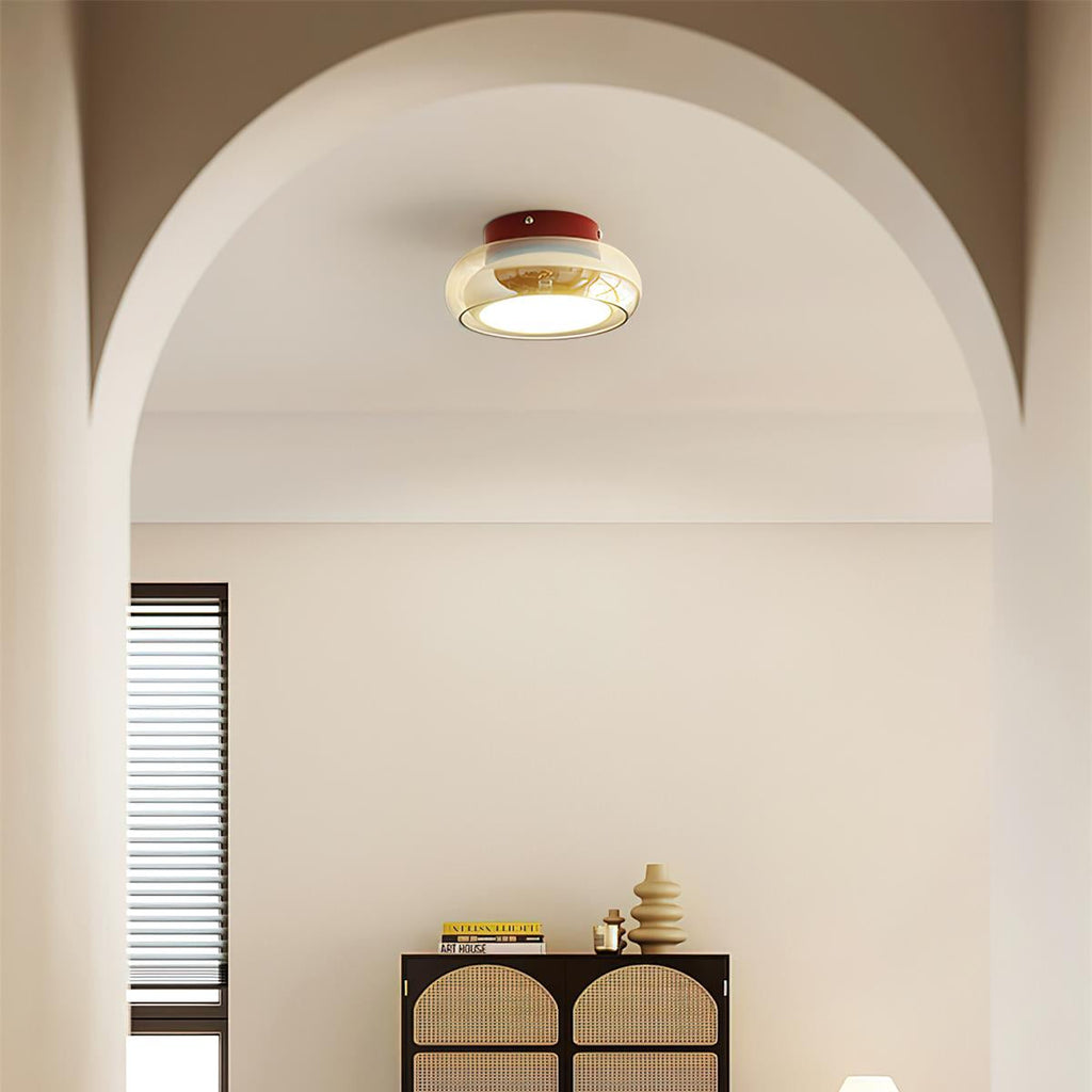 Retro tinted glass flush mount LED ceiling light by BROKLEN – view 3