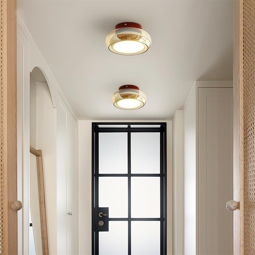 Retro tinted glass flush mount LED ceiling light by BROKLEN
