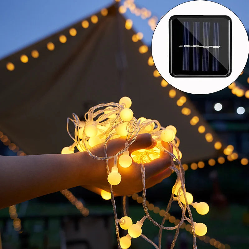 Solar LED outdoor string lights with multicolour bulb covers by BROKLEN – view 3