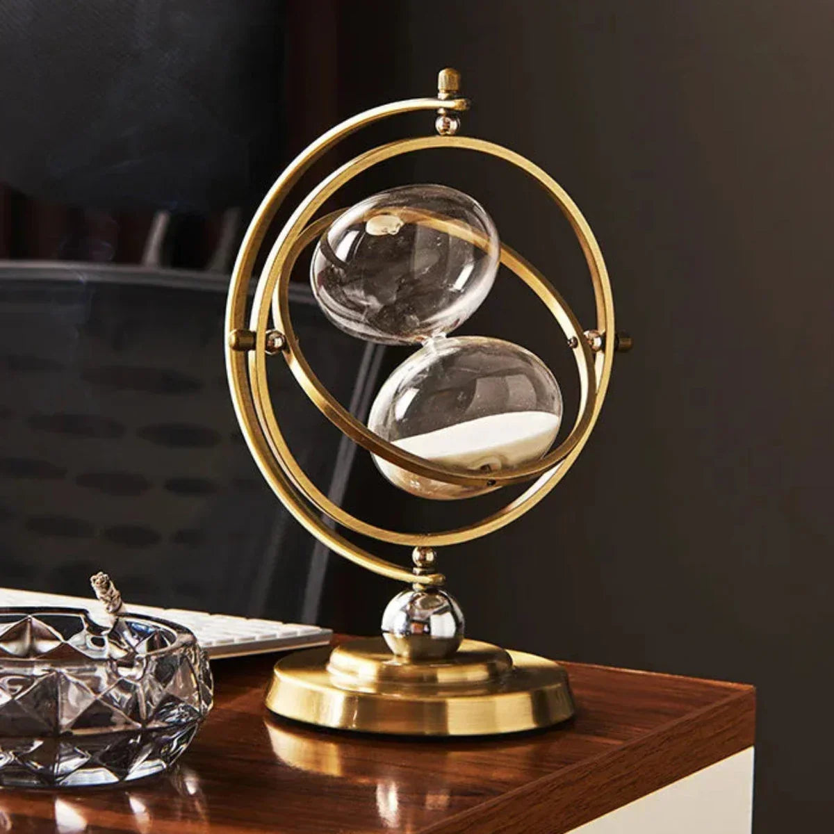 Hourglass sand timer in a circular metal frame by BROKLEN – view 8