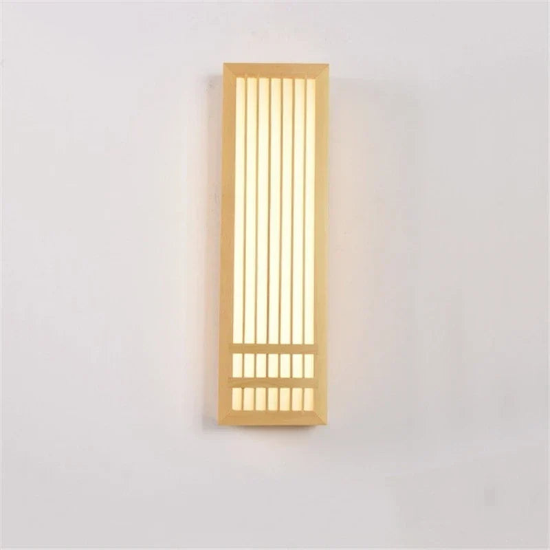 Japandi wooden slatted LED wall light by BROKLEN – view 6